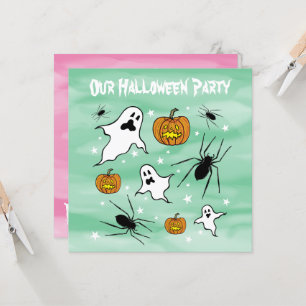 Convites Fantasmas do Halloween, Pumpkins e aranha personal
