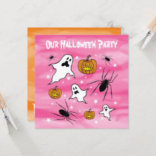 Convites Fantasmas do Halloween, Pumpkins e aranha personal