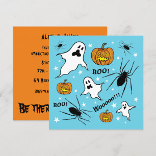 Convites Fantasmas do Halloween, Pumpkins e aranha personal
