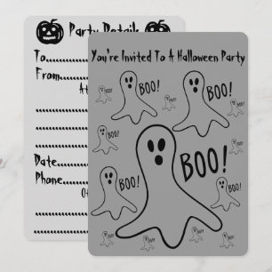 Convites fantasmas engraçados gritando "Boo Halloween Part