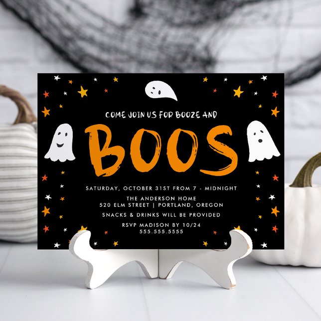 Convites Fantasmas Flutuantes Boos e Festa de Booze Hallowe (Criador carregado)
