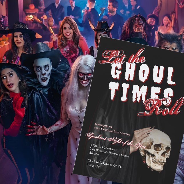 Convites Fantástico Skeleton Skeleton Party Skeleton (Ghostly Halloween Skeleton Costume Adult Party Skull Invitation)