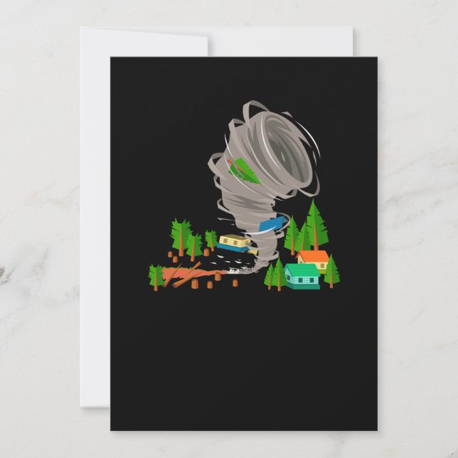 Convites Fantástico Tornado e Chasers de Tempestade (Frente)