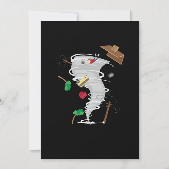 Convites Fantástico Tornado e Tempestade perseguindo (Frente)