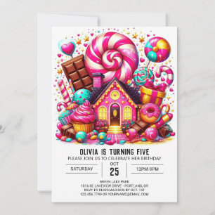 Convites Fantasy Adorable Candyland Digital Birday