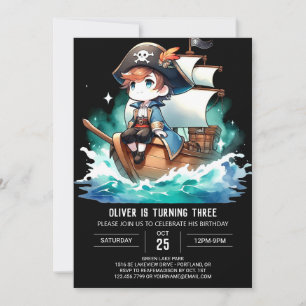 Convites Fantasy Adorable Pirate Birthday