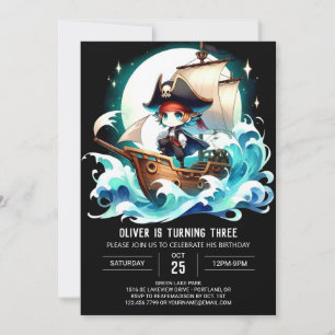 Convites Fantasy Adorable Pirate Birthday