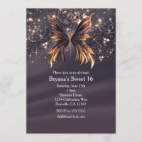 Fantasy Butterfly Dourada Sparkle Party