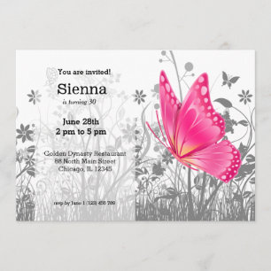 Convites Fantasy Butterfly * escolha a cor de fundo