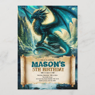 Convites Fantasy Dragon Birthday Invitation