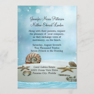 Convites Fantasy Eethal Beach Weding Invitation
