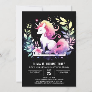 Convites Fantasy Elegant Horse Birthday