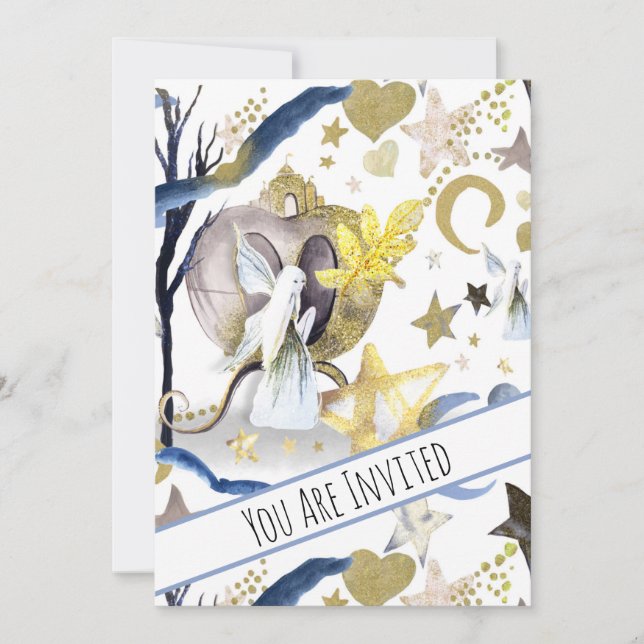 Convites *~* Fantasy Fairy Chá de fraldas Convide Lua (Frente)