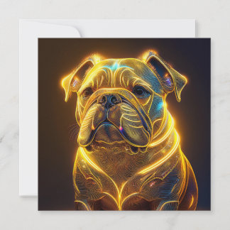 Convites Fantasy Image Neon Yellow English Bulldog
