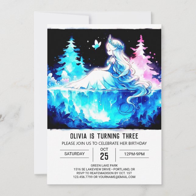 Convites Fantasy Kids Princess Birthday (Frente)