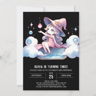 Convites Fantasy Minimalist Wizard Birthday