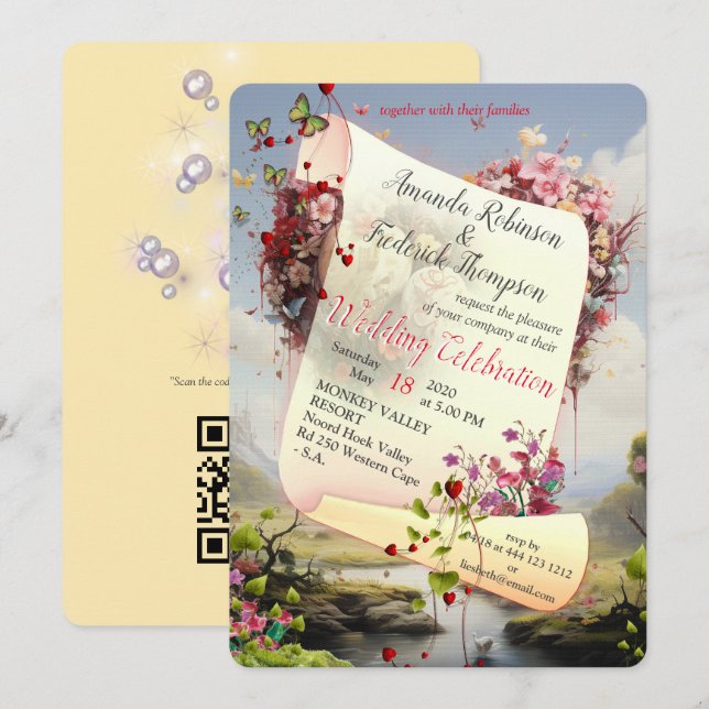 Convites Fantasy Realms of Magic Scenery designs (Frente/Verso)