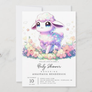 Convites Fantasy Sheep Chá de fraldas