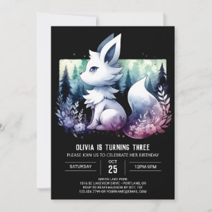 Convites Fantasy Simple Wolf Birthday