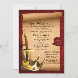 Convites Fantasy Sword Crown Medieval Times Bar Mitzvah