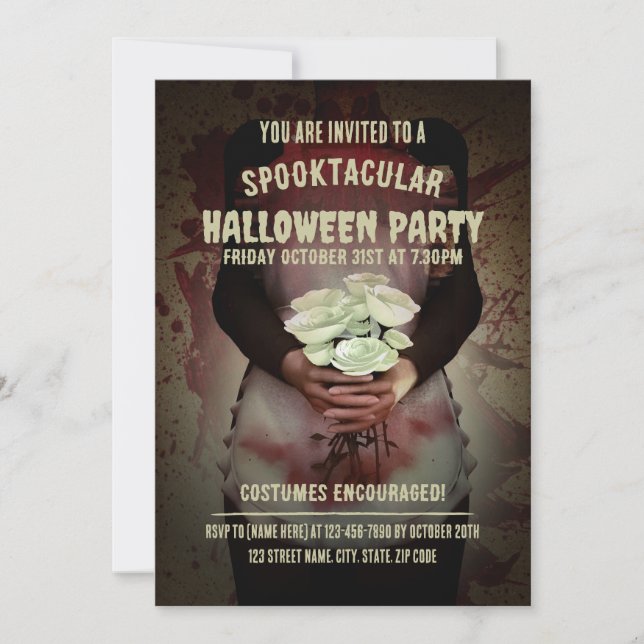 Convites Farda de empregada doméstica sangrenta. Festa de H (Frente)