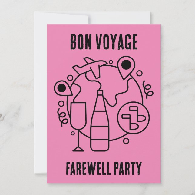 Convites Farewell Bon Voyage Party (Frente)