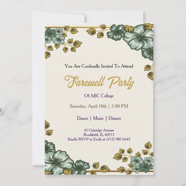 Convites Farewell Invitation Template Goodbye Party Invitat (Frente)