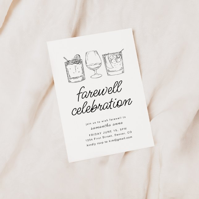 Convites Farewell Moving Retirement Party Convida Bebidas (Criador carregado)