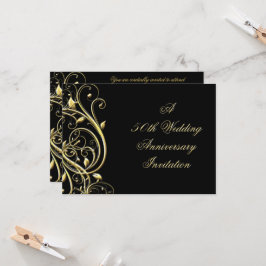 Convites Farinha Black Gold Florescer 50º Aniversário