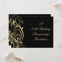 Convites Farinha Black Gold Florescer 50º Aniversário
