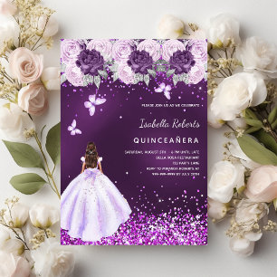 Convites Farinhas roxas de Quinceanera