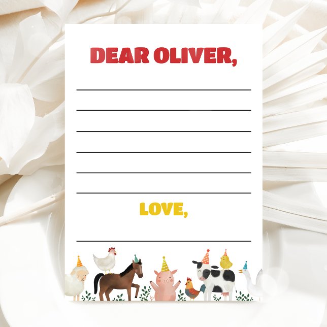 Convites Farm 1st Birthday Time Capsule Card (Criador carregado)