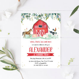 Convites Farm Animals Oink Baa Moo Boy 1st Birthday 