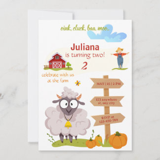Convites Farm Birthday invitation template Bernard invite