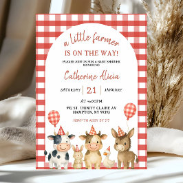 Convites Farm Party Baby Shower Invitation