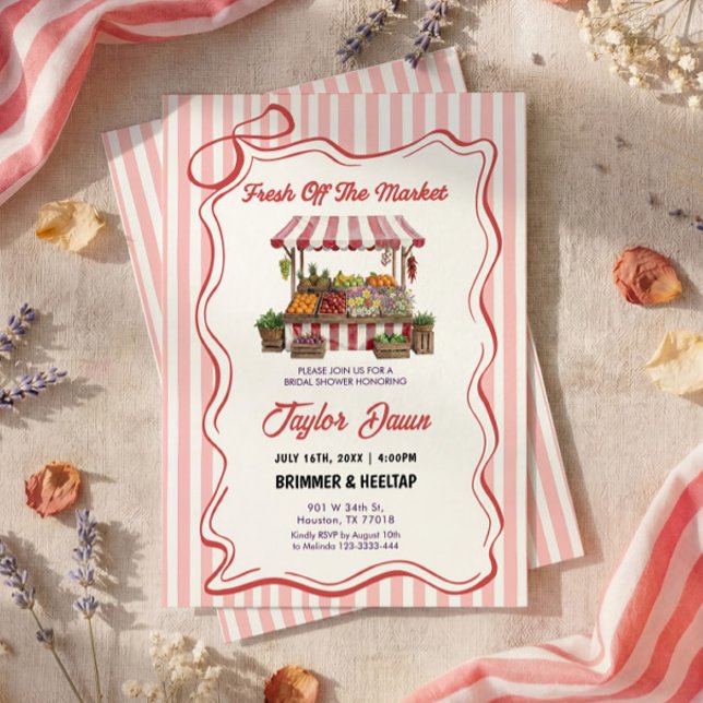 Convites Farmers Market Bridal Shower Invitation (Criador carregado)