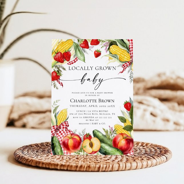 Convites Farmer's Market Locally Grown Baby Shower (Criador carregado)