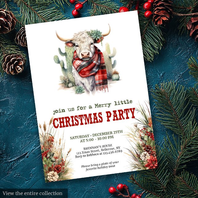 Convites Farmhouse Christmas party printable red green  (Farmhouse Christmas party printable red green invite

)