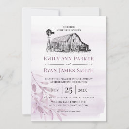 Convites Farmhouse Country Barn Sketch