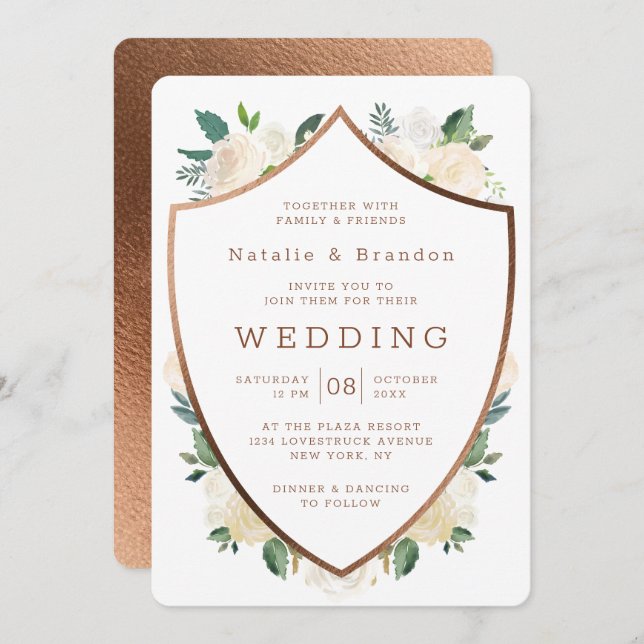 Convites Farmhouse Fresca Fall Crest Rustic Frame Casamento (Frente/Verso)