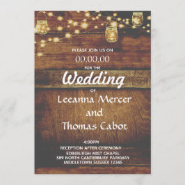 Convites Farmhouse Glam Rustic Wood Weditation