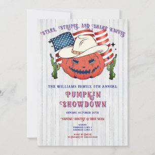 Convites Farmhouse Patriotic Pumpkin apresenta Halloween