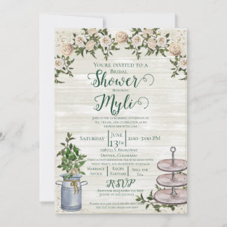 Convites Farmhouse Tea Bridal Shower Invitation