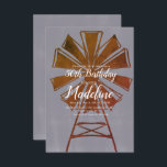 Convites Farmhouse Windmill Rustic 50th Birthday<br><div class="desc">Compre adorável um dos tipos de convites projetado pela Dream Big Digital Design</div>