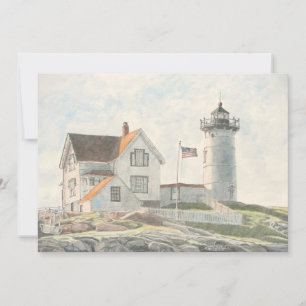 Convites Farol de Cape Neddick Aquarela
