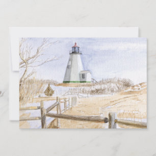 Convites Farol de Plymought Aquarela