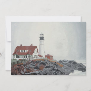 Convites Farol de Portland Head na Névoa