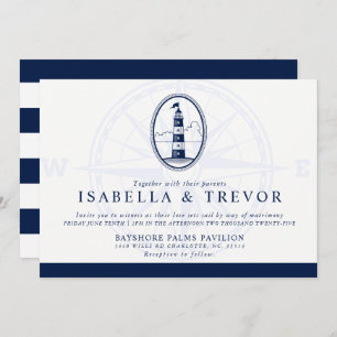 Convites Farol de Praia Casamento em rota náutica