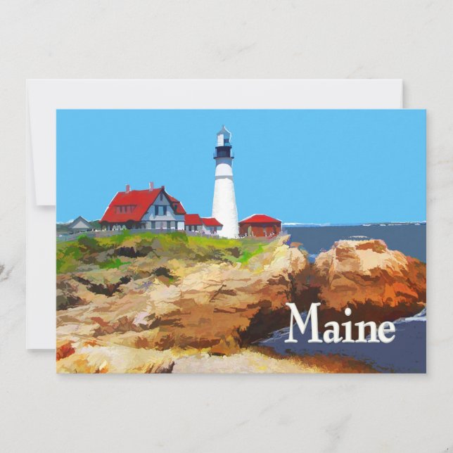 Convites Farol principal Maine de Portland (Frente)