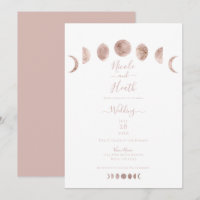 Fases da Lua Rosa Boho Casamento Moderno Minimalis